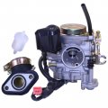 Procompany Carburetor With Free Air Intake Manifold Pipe And Fuel Filter 18mm 2-pin Male Plug Electric Choke For Gy6 50cc 49cc 