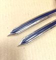 Vintage Style 5 8 Dark Blue Chrome Side Body Trim Molding Formed Pointed Ends