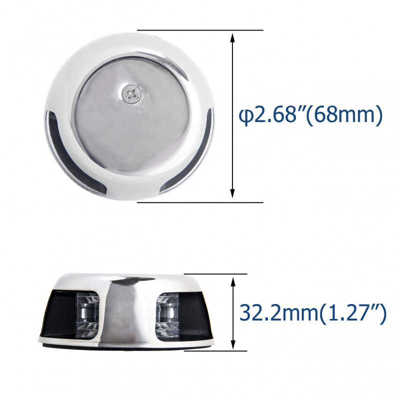 Deck Mount Stainless Steel Bi Color Bow Light Red And Green Led For Boat Pontoon Yacht Waterproof Ip66 12v 2w Boats Up To 39 4