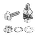 M5 X 16mm Phillips Flanged Hex Head Bolts 10pcs 304 Stainless Steel Flange Hexagon Screws With Nuts Flat Lock Washers Fully 