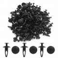 Uxcell 100pcs Black Plastic Rivets Fastener Retainer Push Type Clips 7mm For Car