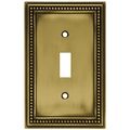 Brainerd 64401 Beaded Single Toggle Switch Wall Plate Cover Tumbled Antique Brass 