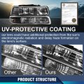 Headlights Assembly Fog Lights Fit Chevy Silverado 1999-2002 Tahoe Suburban 2000-2006 Headlamp Lamps Set W Bumper Clear Lens