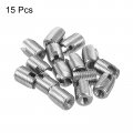 Uxcell Self Tapping Threaded Inserts 15pcs Inner M8-1 25 Outer M12x15 303 Stainless Steel Slotted Thread Repair Nuts