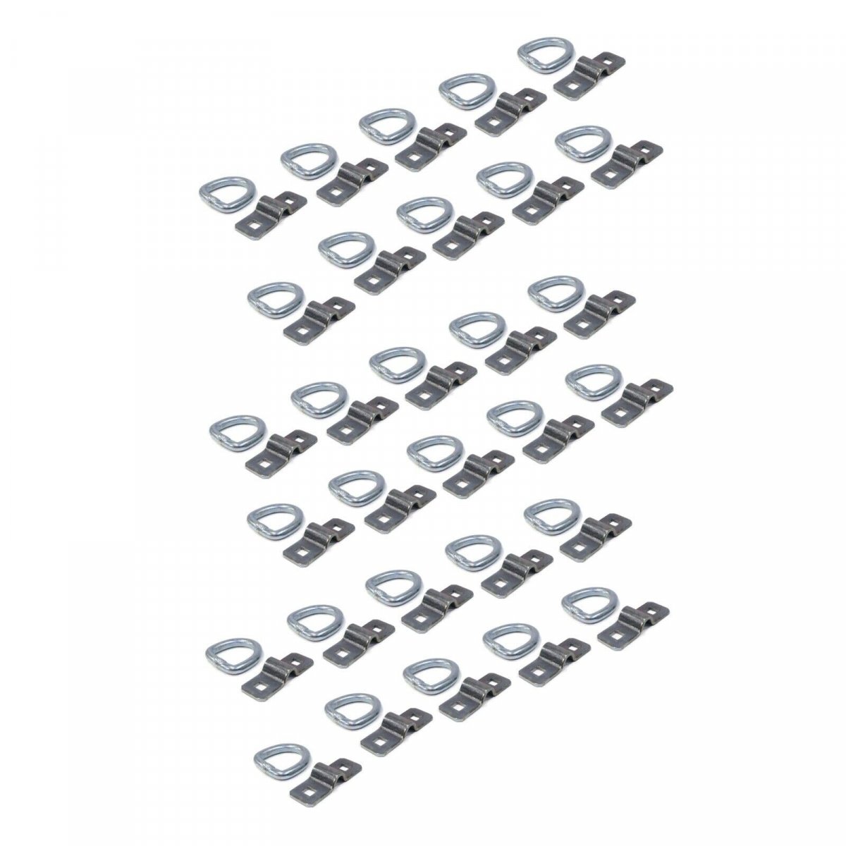 30-pack 3 8 Steel D Rings Clips Tie Down Rope Chain For Snowmobile Boat Quad