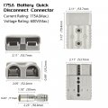 175a Battery Quick Disconnect Connector Plug Kit For Trailer Winch Universal Connect System With Rubber Boot Covers And