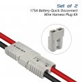 175a Battery Quick Disconnect Connector Plug Kit For Trailer Winch Universal Connect System With Rubber Boot Covers And