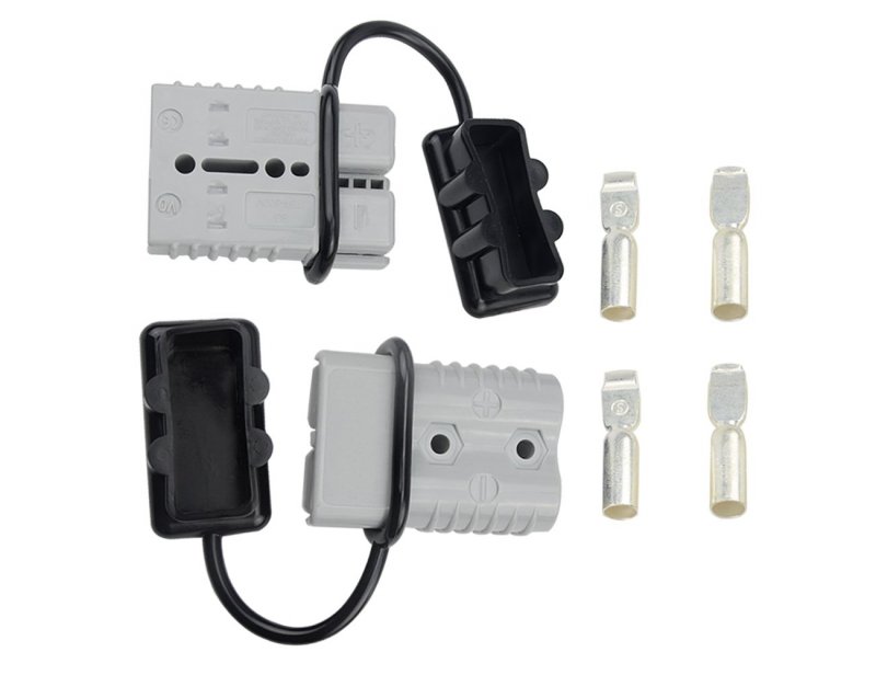175a Battery Quick Disconnect Connector Plug Kit For Trailer Winch Universal Connect System With Rubber Boot Covers And