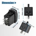 X Autohaux Blue Led 7 Pin Turn Signal Switch With 3 Adjustable Flasher Relay Way On-off-on Rocker Blinker For At Utv Motorcycle