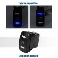 X Autohaux Blue Led 7 Pin Turn Signal Switch With 3 Adjustable Flasher Relay Way On-off-on Rocker Blinker For At Utv Motorcycle