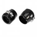 2pcs An12 Hex Black Car Hose Finisher Flexible Rubber Pipe Clamp With Screw Band Adapter Fitting For Oil Fuel Water Tube 