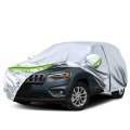Waterproof Car Cover For 2014 2024 Jeep Cherokee 6 Layers Silver All Weather Custom Fit With Zipper Door Windproof Bands And 