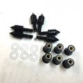 Universal Fit Black Motorcycle Spike Bolts Windscreen Fairings License Plate 6pcs With Mounting Part Honda Yamaha Kawasaki