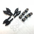Universal Fit Black Motorcycle Spike Bolts Windscreen Fairings License Plate 6pcs With Mounting Part Honda Yamaha Kawasaki