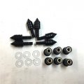 Universal Fit Black Motorcycle Spike Bolts Windscreen Fairings License Plate 6pcs With Mounting Part Honda Yamaha Kawasaki