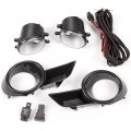 G-plus Front Fog Lights Assembly Compatible With 2008-2010 Toyota Highlander Clear Driving Lamps W Bulbs Switch Chrome Bezels