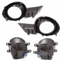 G-plus Front Fog Lights Assembly Compatible With 2008-2010 Toyota Highlander Clear Driving Lamps W Bulbs Switch Chrome Bezels