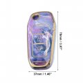 Uxcell 1pcs Key Fob Remote Control Cover Case 3 Button Full Protection Tpu Shell Purple For Ford F150 F250 2015-2018