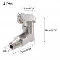 Uxcell Grease Oil Cup Spring Cap M6x1 L-shaped Male Thread Nickel Plated Carbon Steel Lubricator 4pcs