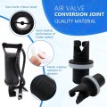4 Pcs Black Inflatable Kayak Pump Adapter Paddle Board Air Hose Valve Nozzle Connectors