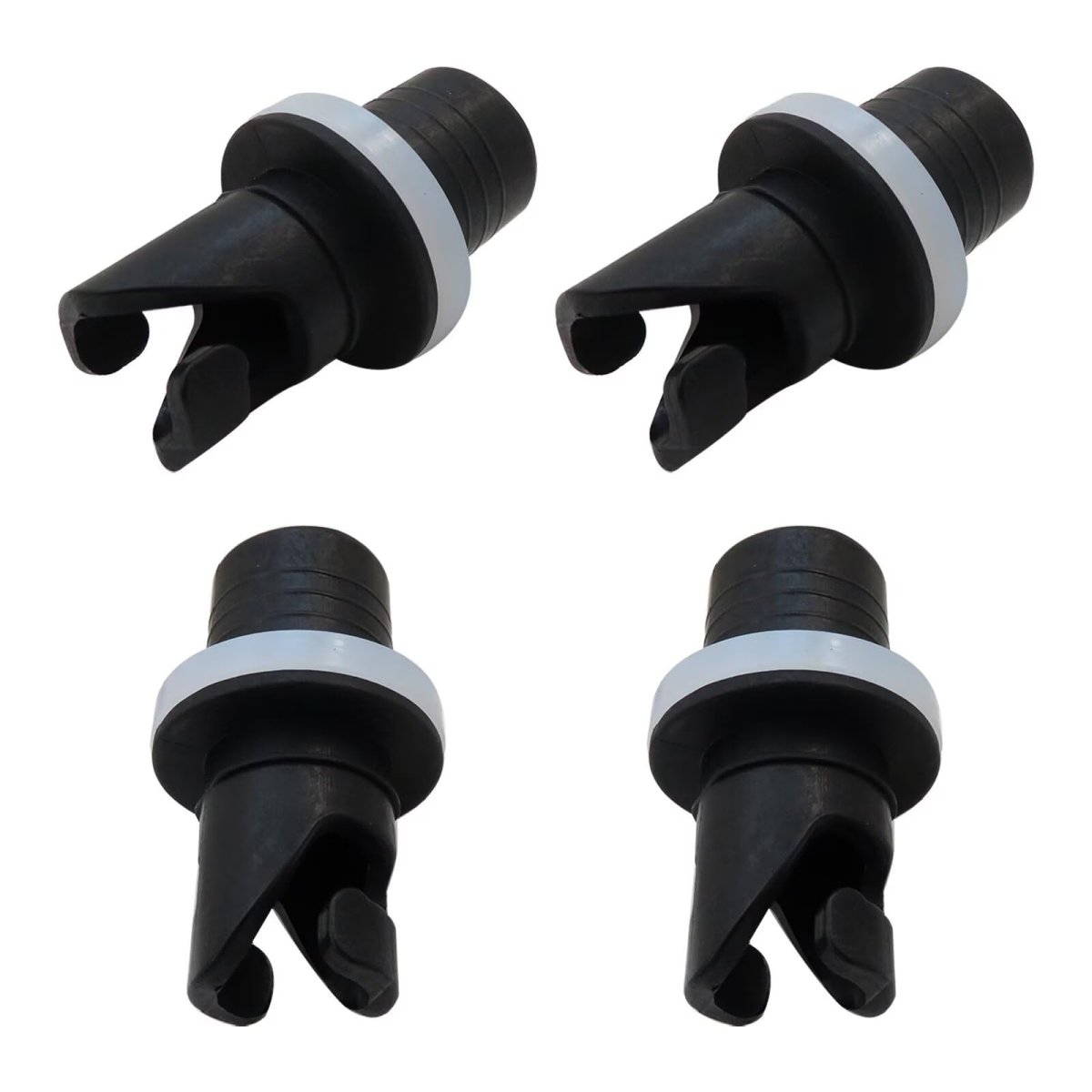 4 Pcs Black Inflatable Kayak Pump Adapter Paddle Board Air Hose Valve Nozzle Connectors