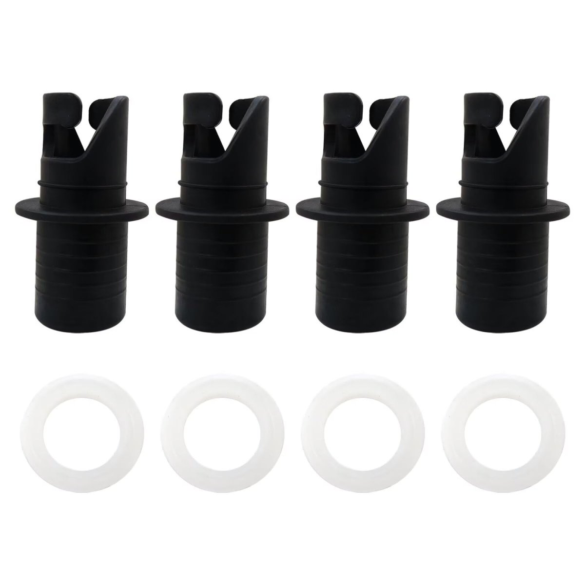 4 Pcs Black Inflatable Kayak Pump Adapter Paddle Board Air Hose Valve Nozzle Connectors