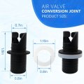 4 Pcs Black Inflatable Kayak Pump Adapter Paddle Board Air Hose Valve Nozzle Connectors