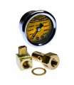 Vms Racing 0-100 Psi Liquid Filled Fuel Pressure Gauge With Adapters Kit In Yellow Face Black Numbers Compatible Honda Civic
