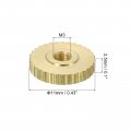 Uxcell Knurled Thumb Nuts 2pcs M3 X D11mm H2 5mm Brass Flat Head Through Hole With Collar Round Knobs Fasteners For 3d Printer