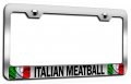 Italian Meatball Italy Chrome Metal License Plate Frame Tag Holder C1 