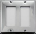 Polished Chrome 2 Gang Gfi Rocker Opening Wall Plate 