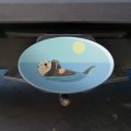 Sea Otter Eating Giant Clam Oval Tow Trailer Hitch Cover Plug Insert