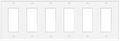 6 Gang Decora Rocker Wall Plate Unbreakable Plastic H-4 5 X L-11-7 8 White 