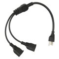 Power Cord Extension Y Splitter 1 To 2 Adapter 3 Prong Male Female Cable For Home And Use Versatile Plug