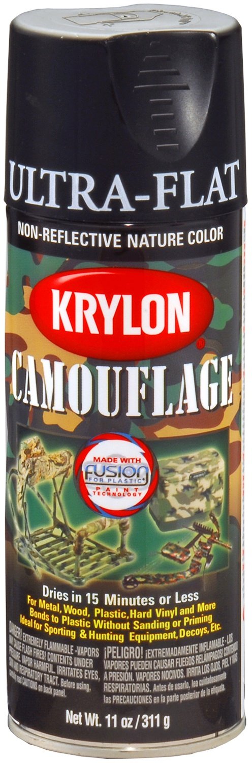 Krylon K04290000 Camouflage Made With Fusion For Plastic Paint Technology Spray Black 11 Ounce