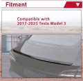 Hecasa Rear Spoiler Trunk Wing For 2017-2023 Tesla Model 3 Abs Carbon Fiber Color Abs Plastic
