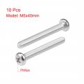 Uxcell M5x40mm Machine Screws Phillips Cross Pan Head Screw 304 Stainless Steel Fasteners Bolts 10pcs