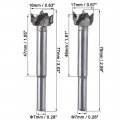 Uxcell Forstner Wood Boring Drill Bits 16mm 17mm Dia Hole Saw Carbide Alloy Steel Tip Round Shank Cutting For Hinge Plywood