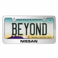 Ipick Image Made For Nissan 3d Embossed Letters On Mirror Chrome Metal License Plate Frame