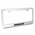 Ipick Image Made For Nissan 3d Embossed Letters On Mirror Chrome Metal License Plate Frame