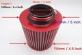 Autobahn88 Stainless Mesh High Flow Air Intake Pod Filter 3inch 76mm Inlet Red