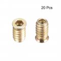 Uxcell Wood Furniture M6x20mm Threaded Insert Nuts Interface Hex Socket Drive 20pcs