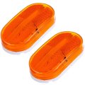2x Amber 4 Inch Led Trailer Rv Camper Side Marker Clearance Lights 6 Diodes With Reflex Lens Surface Mount Front Rear Indicator 