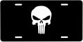 Punisher Skull On Black Photo License Plate