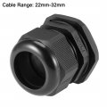 Uxcell Pg36 Cable Gland 22mm-32mm Wire Hole Waterproof Nylon Joint Adjustable Locknut With Washer Black 6pcs