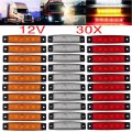 Kyyet White Red Amber Led Side Marker Lights 6 2835 Smd Clearance Lamps For Truck Trailer Rv Campervan Pickup Tractor Lorry Suv 