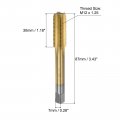 Uxcell Metric Thread Tap M12 X 1 25 H2 Titanium Coated Hss-co M35 High Speed Steel Straight Flutes Machine Screw Threading