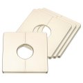 4pcs Abs Plastics Square Shaped Escutcheon Plate Wall Split Flange 33mm Diameter Wall-mounted Pipe Mouth Decorative Cover Gold 