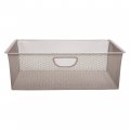 Closet Culture By Knape Vogt 7 28 In H X 16 65 W 21 56 D Wire Mesh Basket Champagne Nickel 