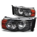 Auto Dynasty Black Housing Amber Corner Headlight Lamps Tool Kit For Dodge Ram 1500 2500 3500 02-05